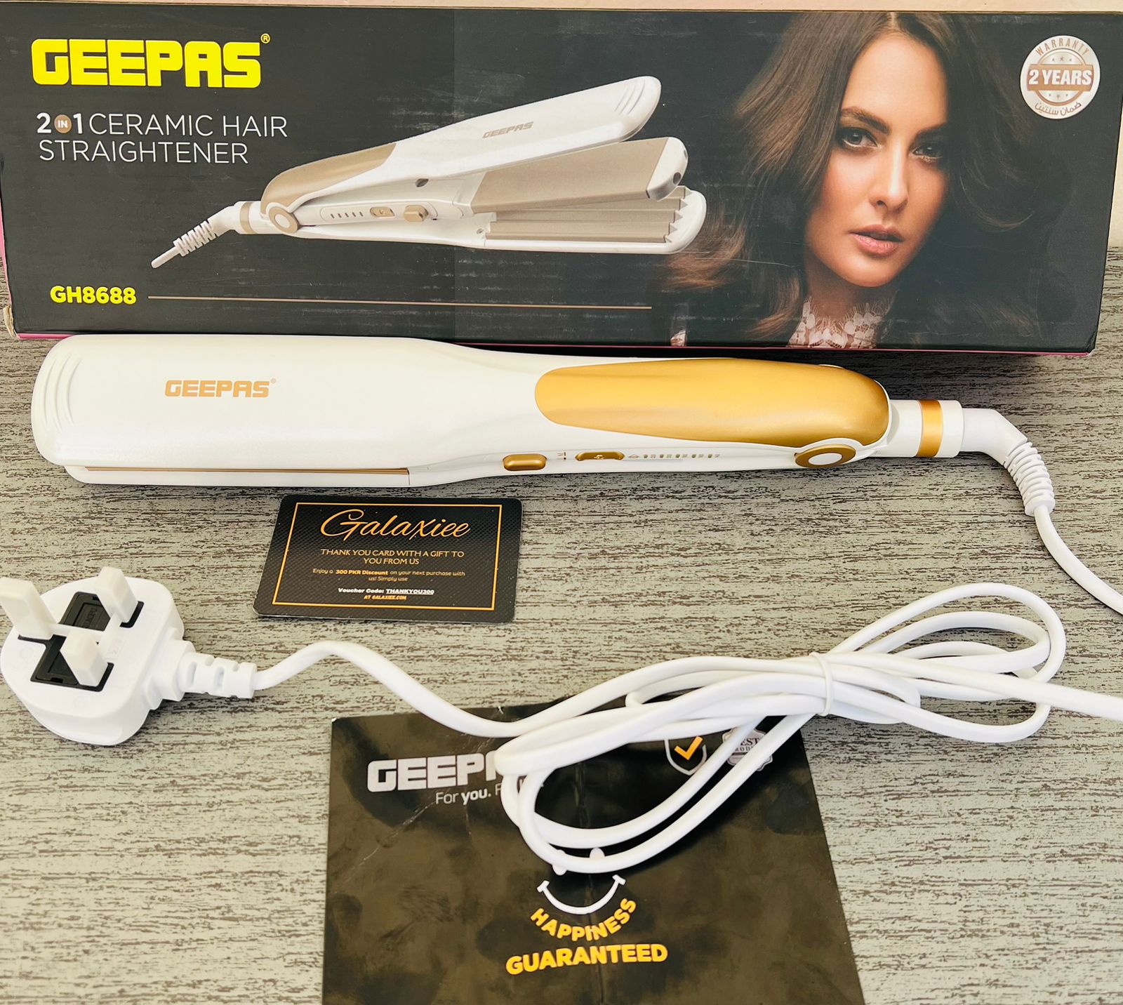 Geepas 2 - in - 1 Ceramic Hair Straightener GH8688 - Galaxiee.com