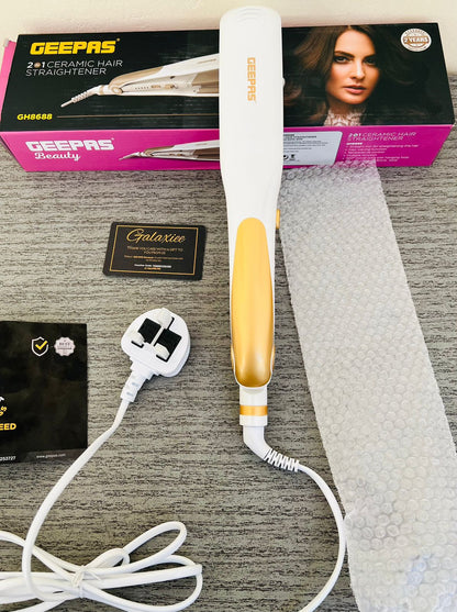 Geepas 2 - in - 1 Ceramic Hair Straightener GH8688 - Galaxiee.com