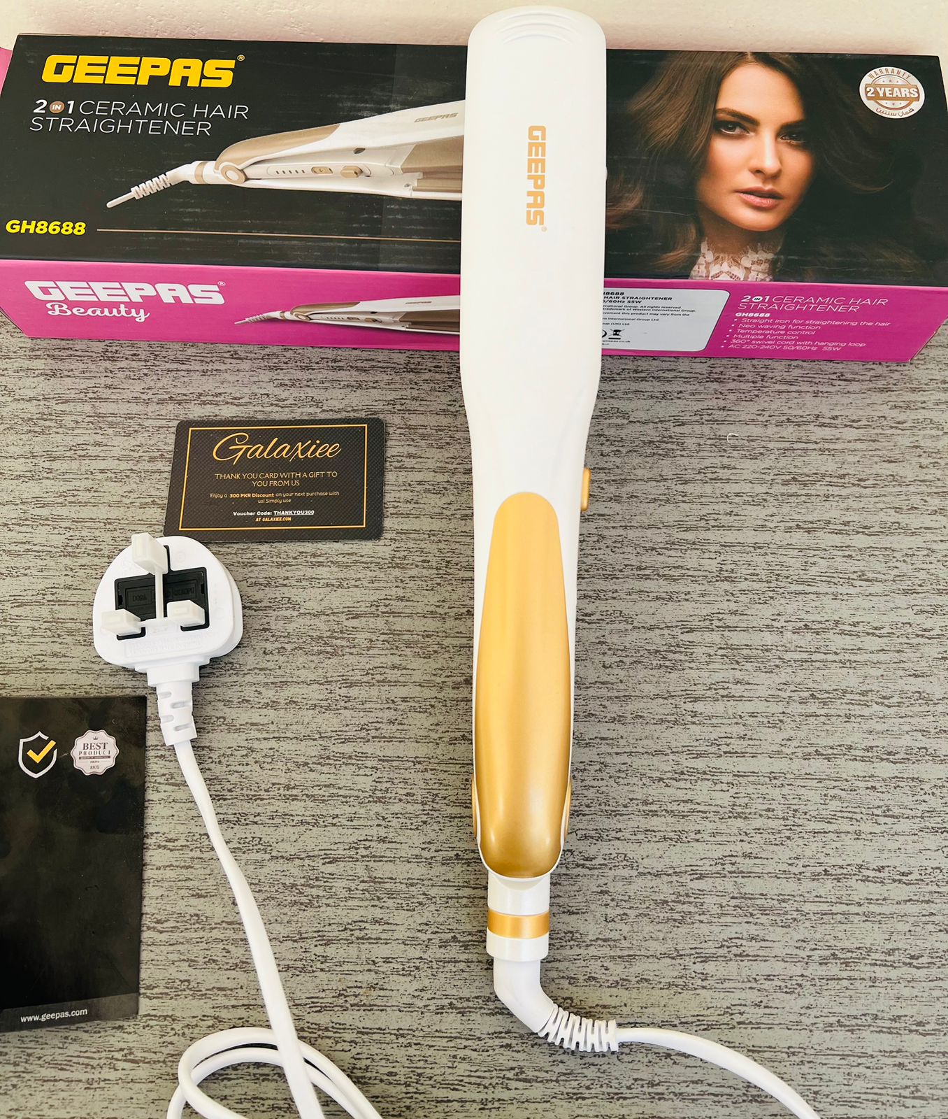 Geepas 2 - in - 1 Ceramic Hair Straightener GH8688 - Galaxiee.com