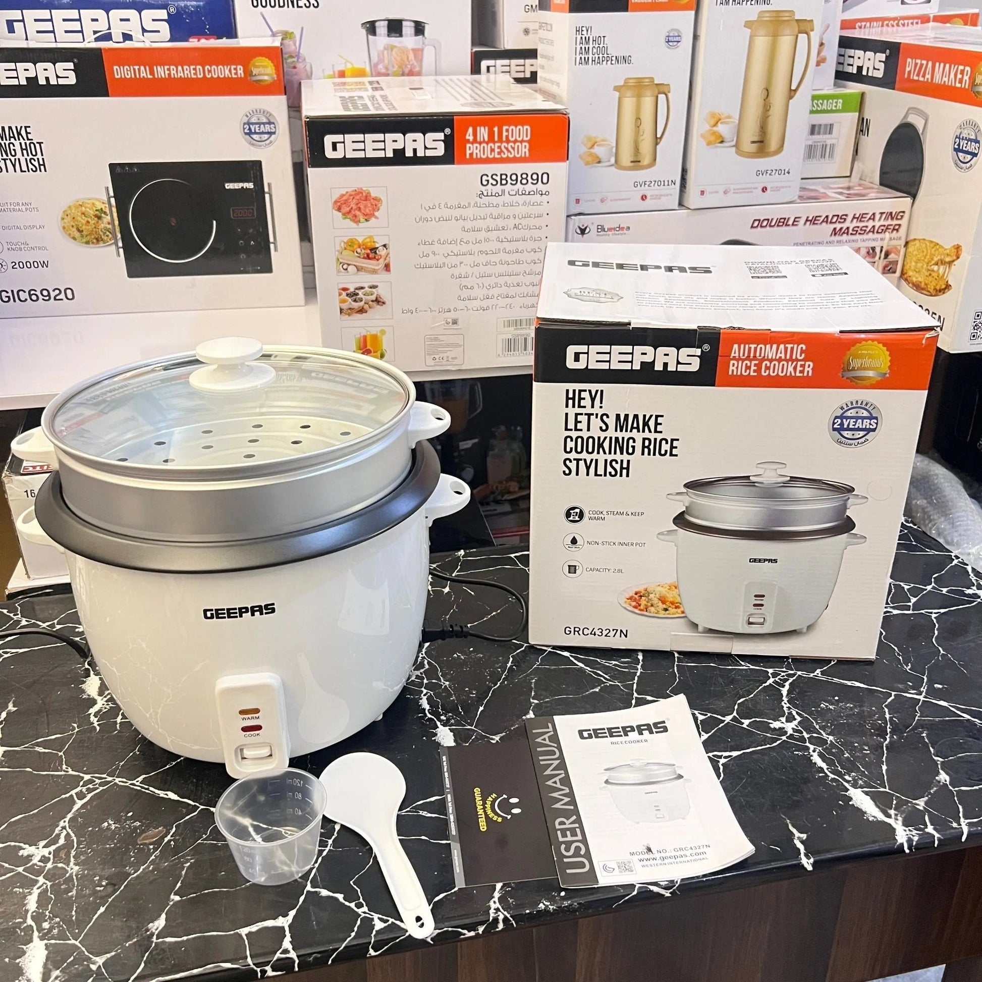 Geepas Automatic 2.8L Rice Maker GRC4327N - Galaxiee.com