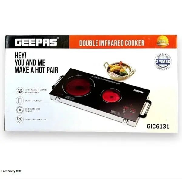 Geepas Double Burner Infrared Cooker GIC6131 - Galaxiee.comInfrared Cooker