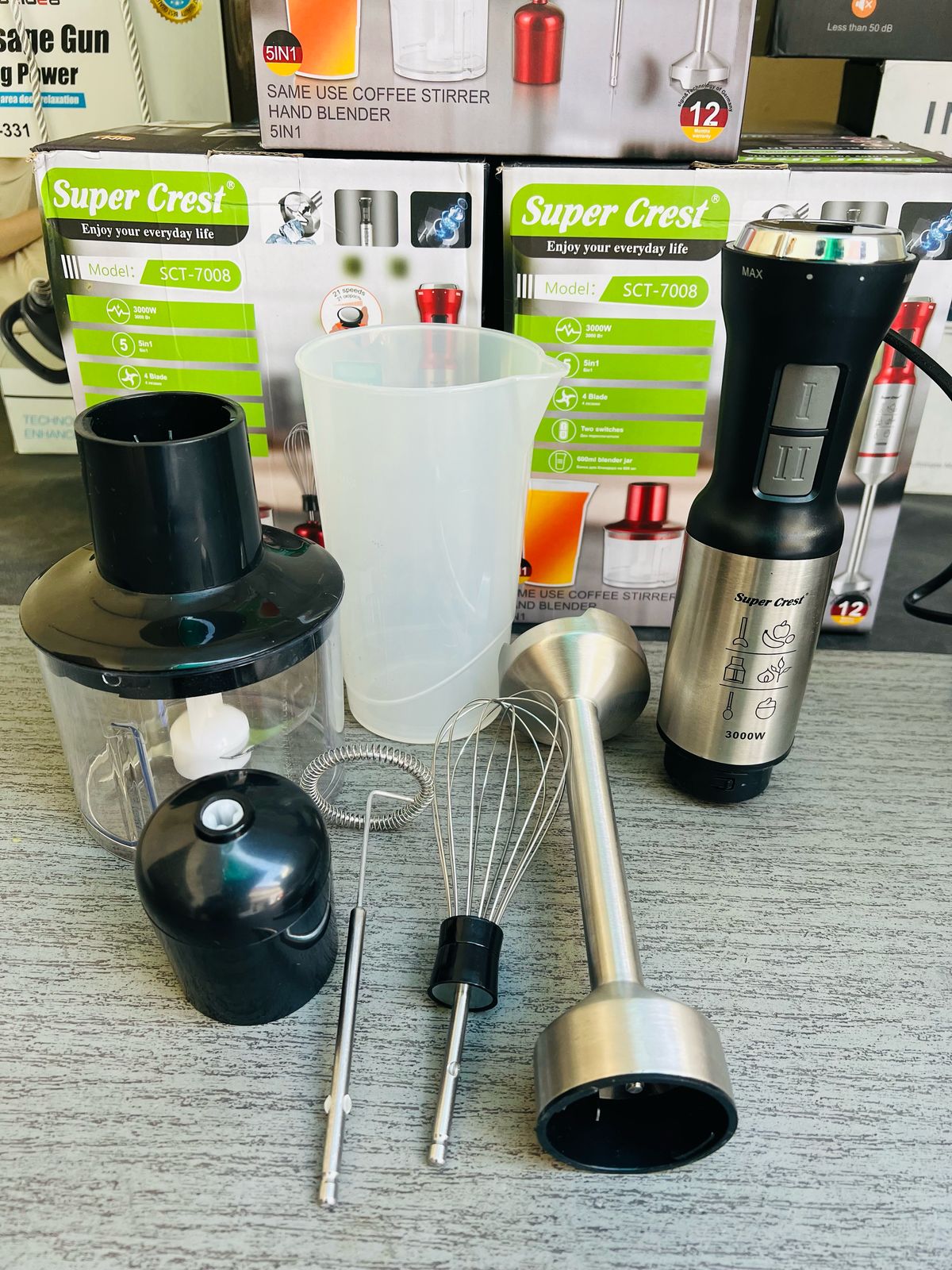 Germany Lot Imported Super Crest 5 - in - 1 Hand Blender Set SCT - 7008 - Galaxiee.com