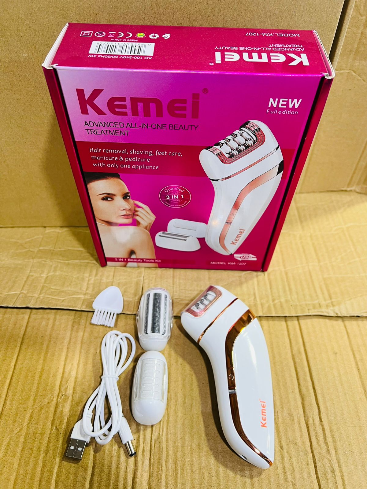 Kemei KM - 1207 3 In1 Women Epilator Electric Trimmer - Galaxiee.com