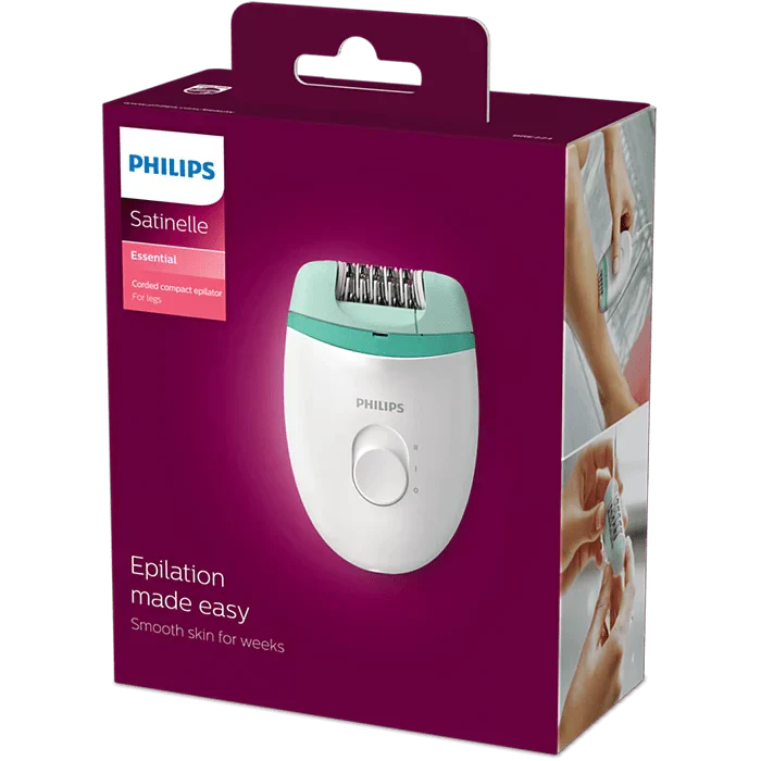 Philips Satinelle Essential Corded Compact Epilator (BRE224/00) - Galaxiee.com