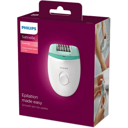 Philips Satinelle Essential Corded Compact Epilator (BRE224/00) - Galaxiee.com