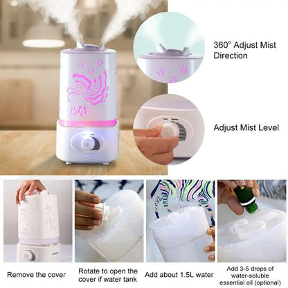 Ultrasonic Aroma Diffuser/Humidifier with 7 Color LED - Galaxiee.com